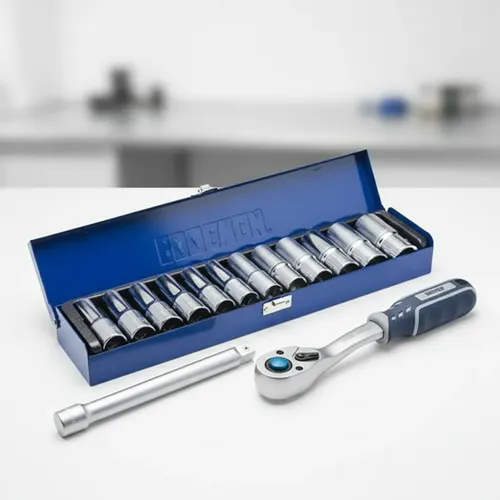 Kit Bremen: Juego Llaves Tubo Largos 13 Pzs 10-27 Mm + Barra Extensión 1/2'' 250 Mm + Llave Crique 72 Dientes