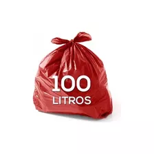 Saco De Lixo Vermelho 100 Litros Resistente - 100 Unidades