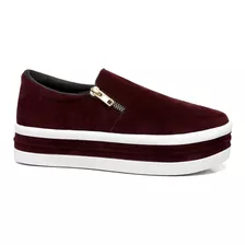 Slip On Feminino Tênis Para Ficar Mais Alta Iate Plataforma 