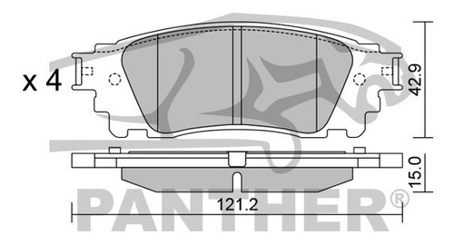 Balata Panther Pbd1805 Tras Lexus Gs 350 2014 Foto 3