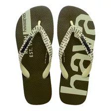 Ojotas Havaianas Hombre Top Logomania Midtech Negro Firaline