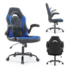 Zunmos Gaming Chair Pu Leather Office Chair Flip-up Soft Arm