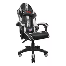 Silla De Escritorio Nasa Jupiter Gamer Ergonómica Negra Y Blanca Con Tapizado De Tejido Sintético Pu