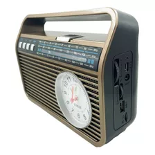 Radio Portátil Reloj Vintage Retro Analógica Recargable Amfm