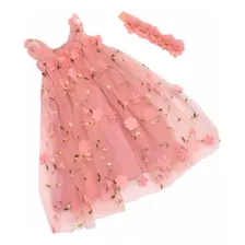 Vestido E Sapatinho Infantil Rosa Jardim Encantado 1/2 Anos