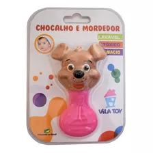 Chocalho E Mordedor Cachorro Rosa Dog - Macio E Com Barulho