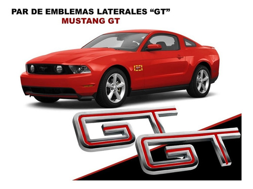 Par De Emblemas Laterales Mustang Gt Foto 8