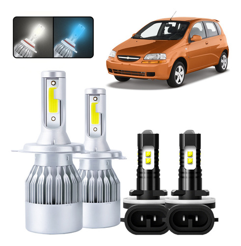 Kit De Focos Led H4 H3 Para Chevrolet Aveo5 2009 2010 2011 Chevrolet Aveo5