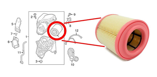 Filtro De Aire Motor Chevrolet Cruze 1.4l Turbo 2016 Al 2018 Foto 3