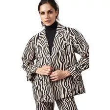 Blazer Drunk Zebra - A4105 Mujer Prussia