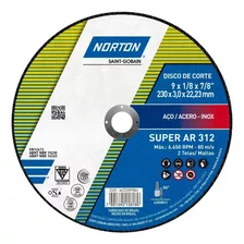 Disco De Corte Norton Super Ar312 230x3,0x22,23mm - Cx C/ 10