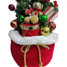 Decoração Para Natal Saco De Presente Árvore Urso Luzes 60cm