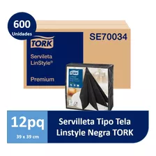 Servilleta Tipo Tela Tork Linstyle Negra 12 Paquetes 50un