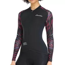 Santic® Mujer Camiseta Jersey Largo Ciclismo Polo Maillot