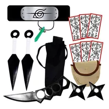 Kit Sasuke Renegado C Kunai Shuriken Bandana Bolsinha E Mais