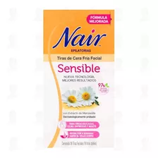 Tiras De Cera Fría, Facial Nair Sensible (18 Tiras Dobles)