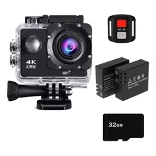 Camara 4k Deportiva Wifi Con Control 2 Baterias 32gb Sumergi