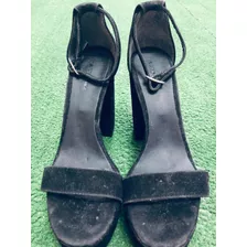 Sandalias Kate Kuba Terciopelo Negro Talle 39 Circular