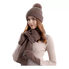 Gorro De Lana S Gloves Para Mujer E Invierno, Bufanda Cálida