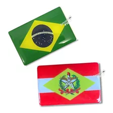 Adesivo De Carro Bandeira Do Brasil E Estado Santa Catarina