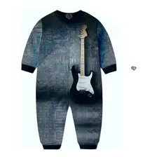 Macacão Pijama Rock Guitarra Moto Infantil 