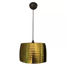 Pendente Ondulado Vidro Dourado 35cm E-27 