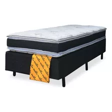 Sommier 1 Plaza Box Y Colchón Pekin Eps Doble Pillow 130 Kg