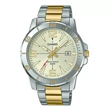 Reloj Casio Modelo Mtp-vd01 Metal Combinado Carátula Dorada