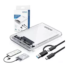 Case Gaveta Para Hd Externo 2,5 Tipo C Sata + Cabo C Com Led