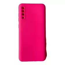 Capa Capinha De Silicone Compatível A70 Interior Aveludado Cor Rosa Neon