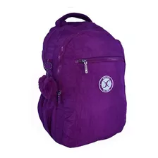 Mochila Escolar Y Liceal Colores S-24 Arpelli Color Violeta Diseño De La Tela Liso