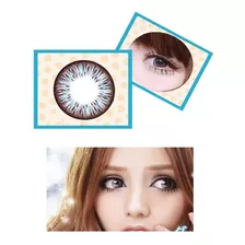Pupilentes Muñeca Ojos Grandes Anime Belleza Azul + Estuche