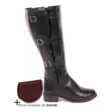 Bota Feminina Plus Size Tam. 41 42 43 + Porta Moedas Brinde