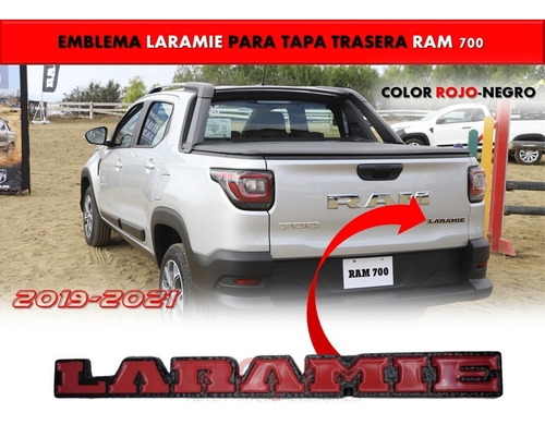 Emblema Para Cajuela Dodge Ram 700 Laramie 19-21 Rojo/negro Foto 3