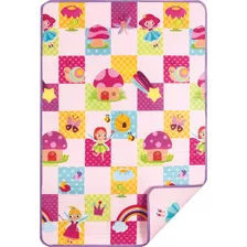 Tapete Infantil Dupla Face Impermeável Fadinhas 180x120 Buba