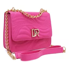 Bolsa Feminina Transversal Lateral De Ombro Alça De Corrente Cor Pink