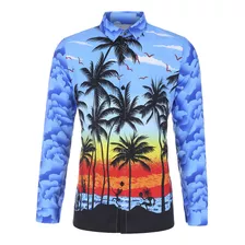 Camiseta Masculina Fina S Summer Hawaii Com Estampa De Praia