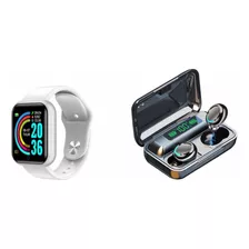 Reloj Smartwatch D20 Blanco + Auriculares Inalámbricos F9 