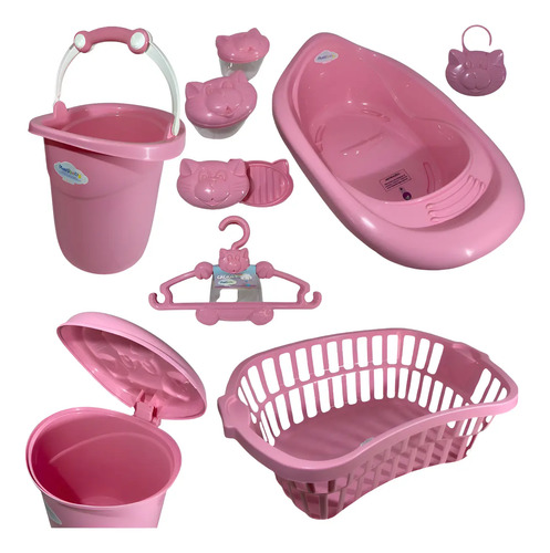 Kit Banho Banheira 22 L Saboneteira Lixeira Ofuro 9 Iens