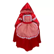 Vestido Infantil Luxo Chapeuzinho Vermelho C/ Capa