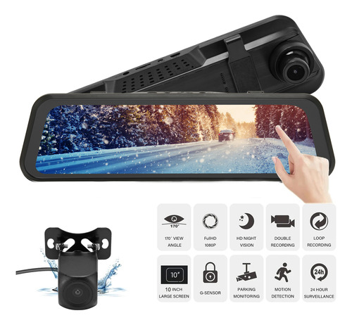 Cmara Smart Dash Con Espejo Retrovisor Full Hd 1080p De 9,6 Foto 9