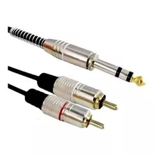 Cabo P10 Estéreo Com 2 Rca Profissional Ponta Gold 1,80m