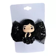 Pinche Moño Pinza Pequeño Diseño Merlina Addams Para Niñas