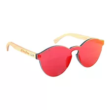 Lentes De Sol Madera Bambu Rojos Palmtree Uv400 Ecologico