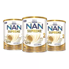 Fórmula Infantil Nan Supreme 2 Nestlé Lata 800g Kit 3 Un