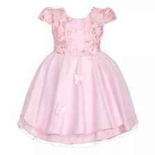 Vestido Infantil De Festa Renda Borboleta Menina Aniversário