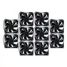 Kit 10 Ventilador Cooler Ventoinha 7 Pás 80x80x25mm 12v