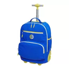 Mochila Rodinha Tubo G Escolar Crinkle Pack Me Life Pacific Cor Azul Desenho Do Tecido Liso