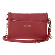 Crossbody Dama Madison Chenson Mady Md24015 Acabado De Los Herrajes Oro Color Rojo Diseño De La Tela Liso