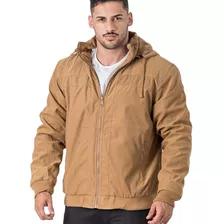 Jaqueta Masculina Sarja Com Capuz Forrada Peluciada Frio Top